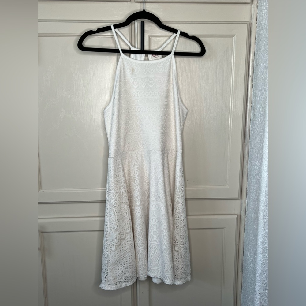 109 Mossimo Cream Lace A-line Dress with Keyhole Back